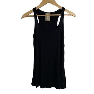 Dolan ribbed tank top sleeveless soft black shirt Lagenlook small‎ stretch